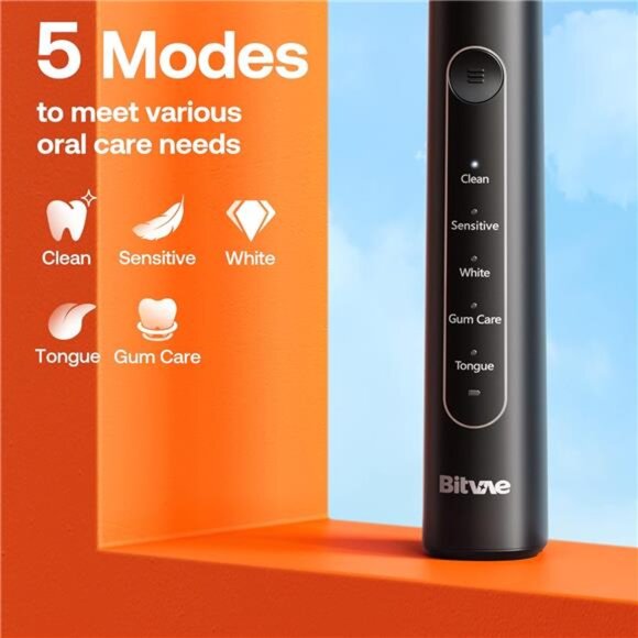 Bitvae R2 Rotating Electric Toothbrush for Adults with 8 Brush Heads, Travel - Picture 5 of 7